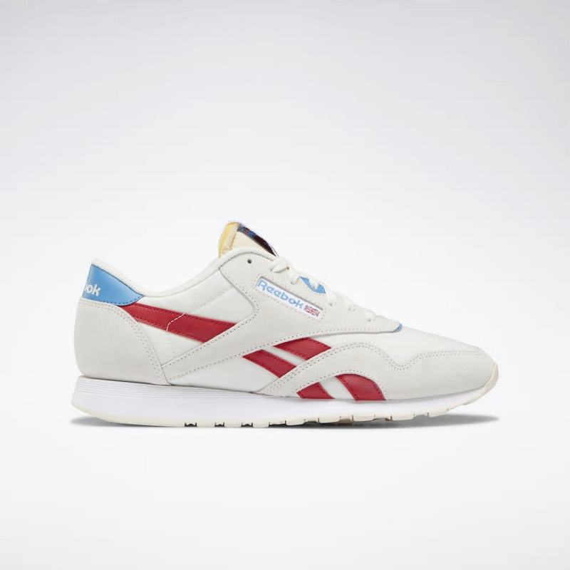 Tenisi Reebok Classic Nylon Barbati Rosii/Albastri/Albi Romania NJ1051XE